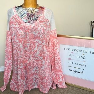 BETHANY MOTA NEW LOOSE CORAL WHITE TUNIC Large